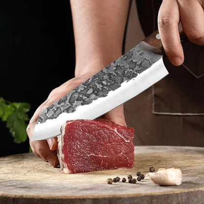 Artisan Flint Knife - Hand Forged with Custom Sheath