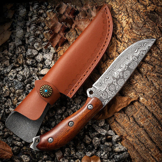 Artisan Emerald Knife - Hand Forged with Custom Sheath