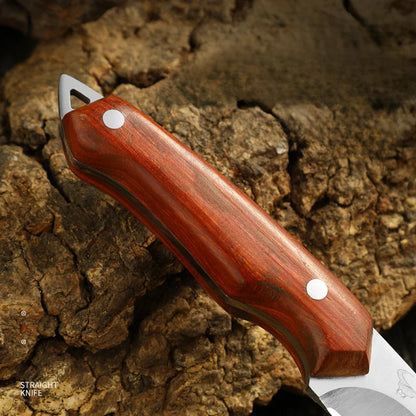 Handcrafted Slim Portable Knife - Forged by Hand with Sheath