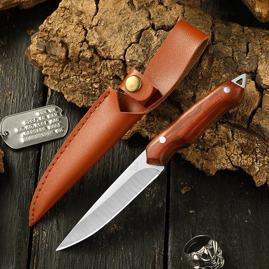 Handcrafted Slim Portable Knife - Forged by Hand with Sheath