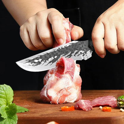 Artisan Bone Knife - Hand Forged with Custom Sheath