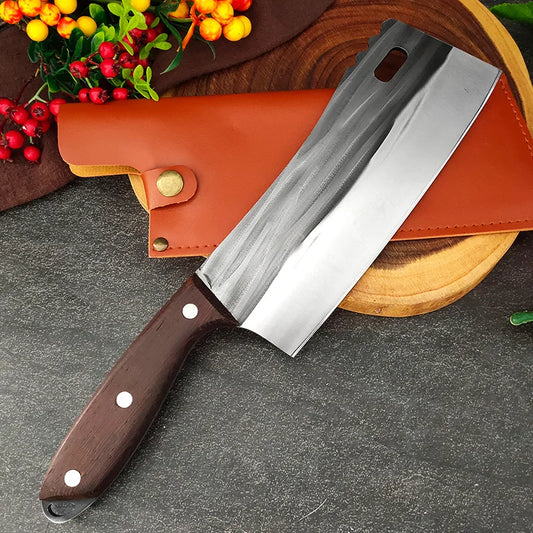 Artisan Garlic Knife - Hand Forged with Protective Sheath