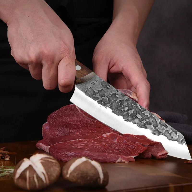 Artisan Flint Knife - Hand Forged with Custom Sheath