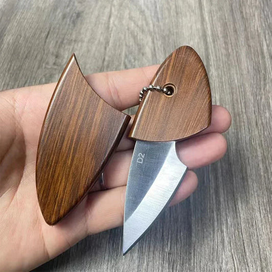 Compact Wooden Keychain Knife