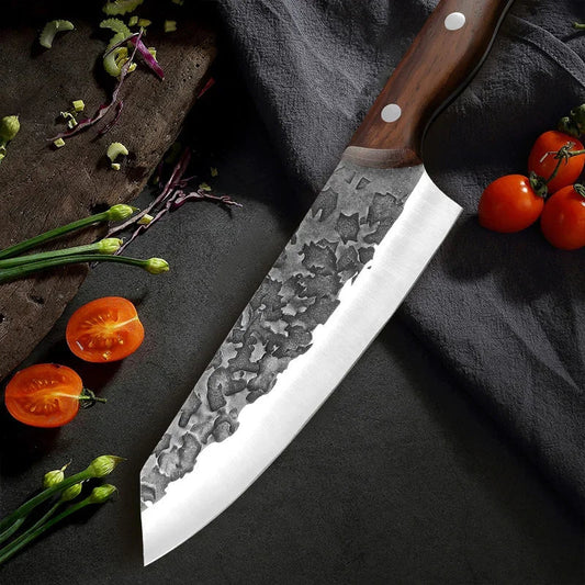 Artisan Flint Knife - Hand Forged with Custom Sheath