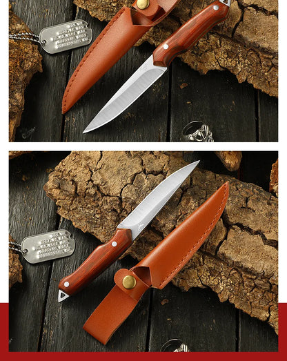 Handcrafted Slim Portable Knife - Forged by Hand with Sheath