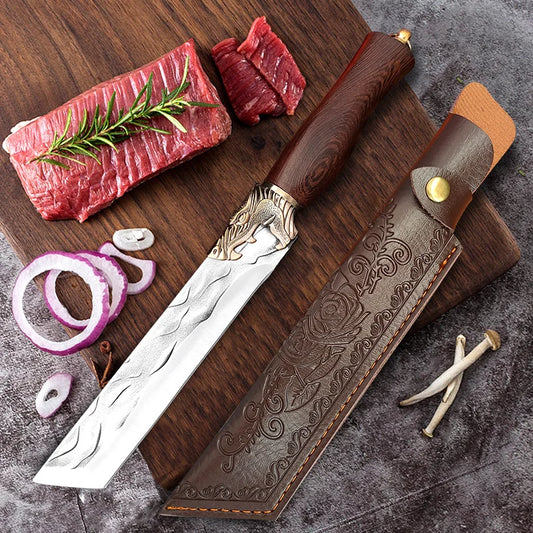 Artisan Dragon Knife - Hand-Forged with Elegant Sheath