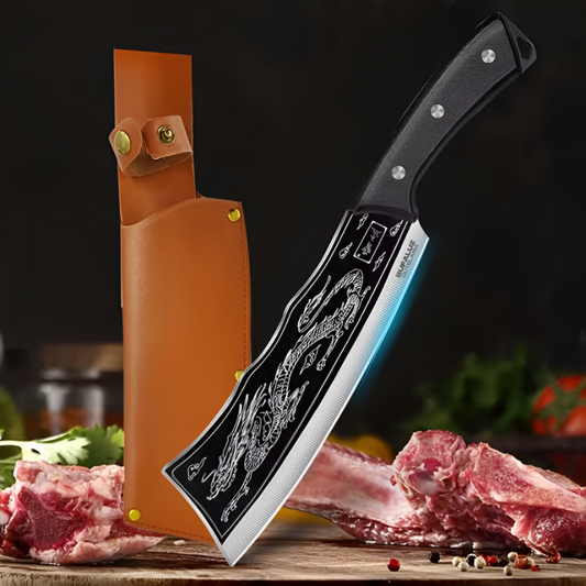 Artisan Rock Knife - Hand Forged with Custom Sheath