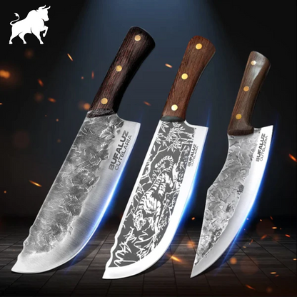 Set of 3 Handcrafted Bronco Knives - Artisan Forged