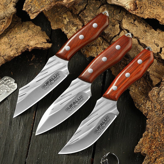 Set of 3 Hand-Forged Matagal Knives with Sheaths