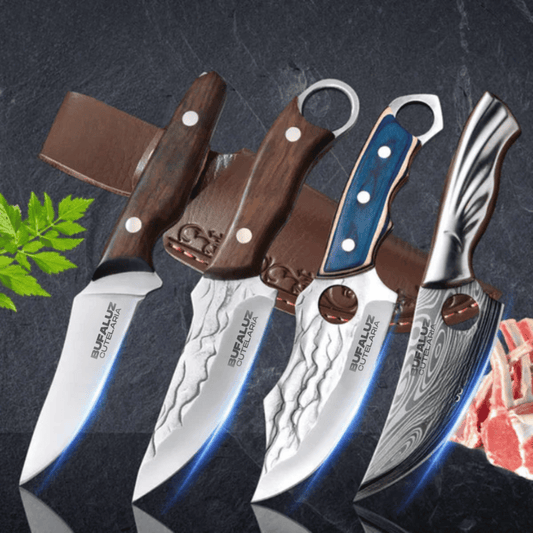 Set of 4 Hand Forged Professional King Knives with Sheaths