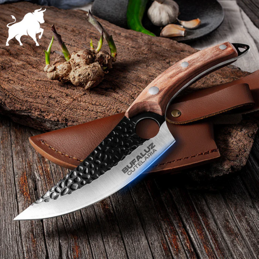 Brutus Knife - Artisan Hand-Forged Blade with Leather Sheath