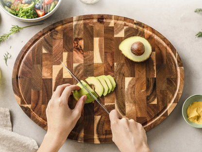 Round Acacia Wood Serving Board