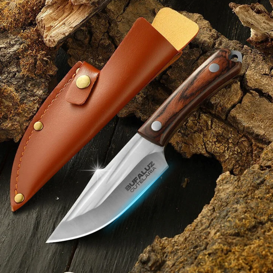 Artisan Cactus Knife - Hand Forged with Complimentary Leather Sheath