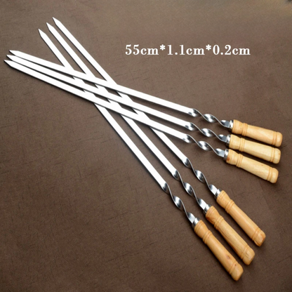 Set of 6 Stainless Steel Barbecue Skewers